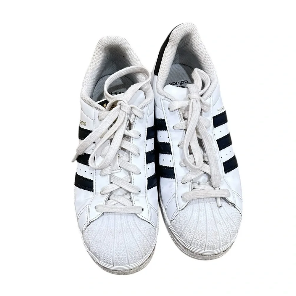Adidas Superstar ADV lace up sneaker shoes white/black stripes size 5.5 - Picture 3 of 9